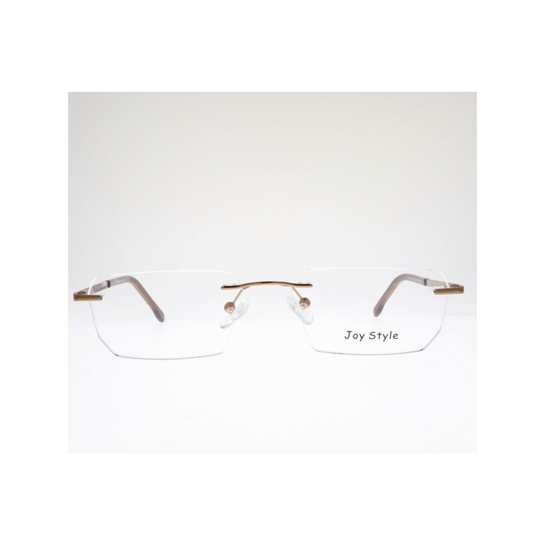 Joy Style For Unisex Eyeglasses Rimless Square Shape Size 55 Old1016mc5 Brown