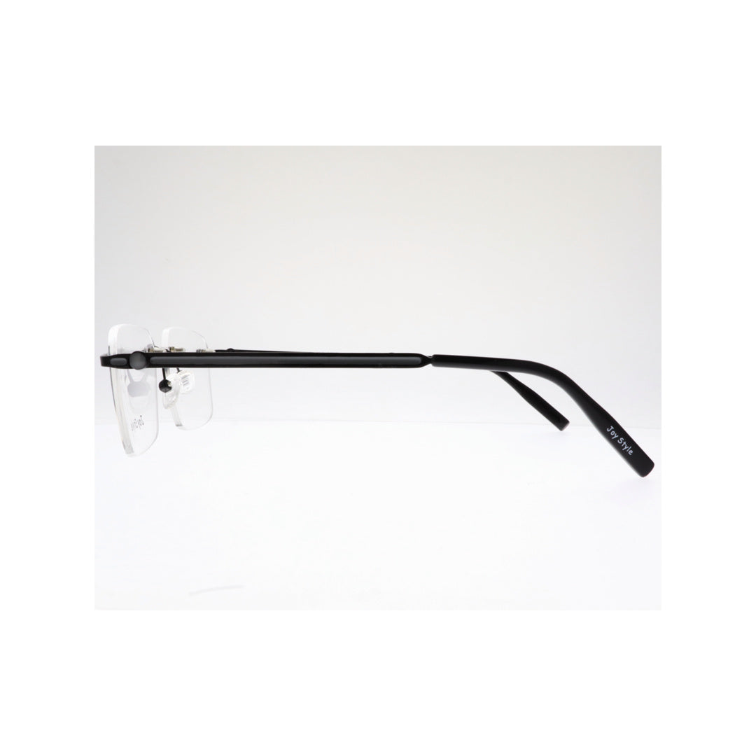 Joy Style For Unisex Eyeglasses Rimless Square Shape Size 56 Old0168mc1 Black Grey