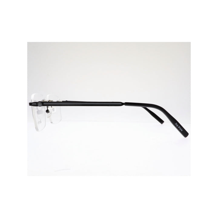 Joy Style For Unisex Eyeglasses Rimless Square Shape Size 56 Old0168mc1 Black Grey
