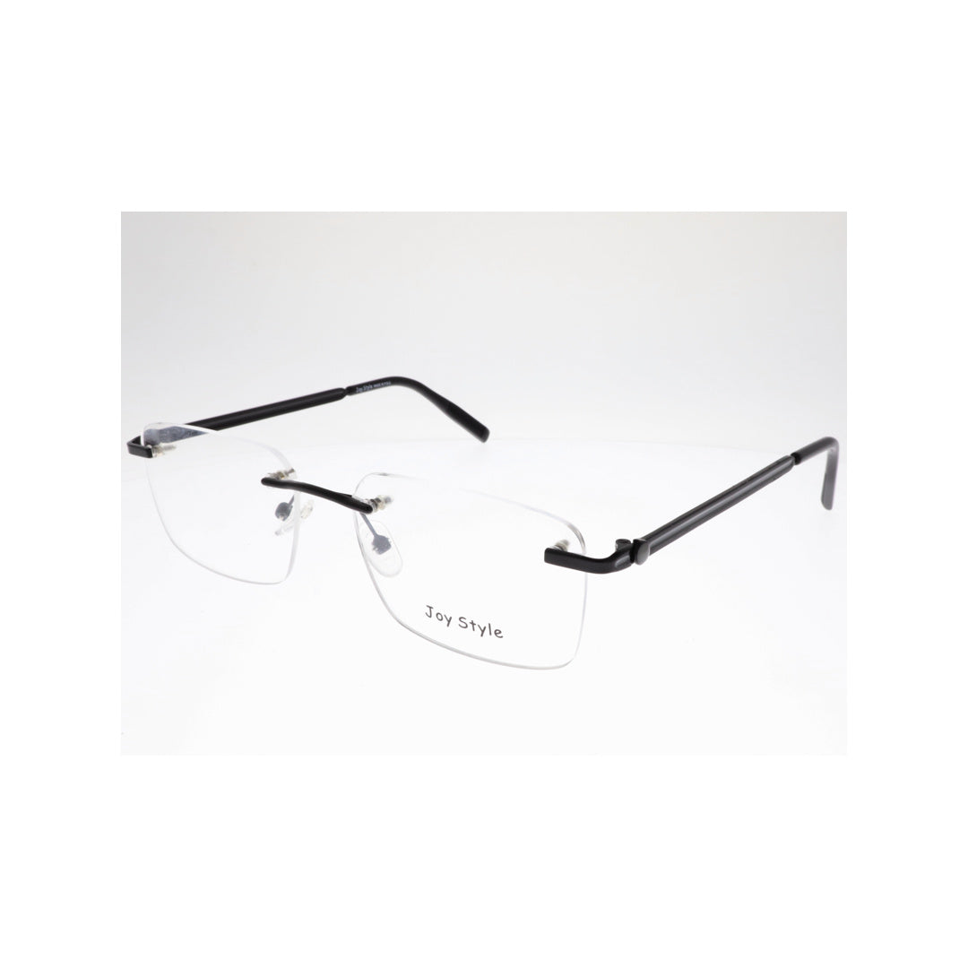 Joy Style For Unisex Eyeglasses Rimless Square Shape Size 56 Old0168mc1 Black Grey