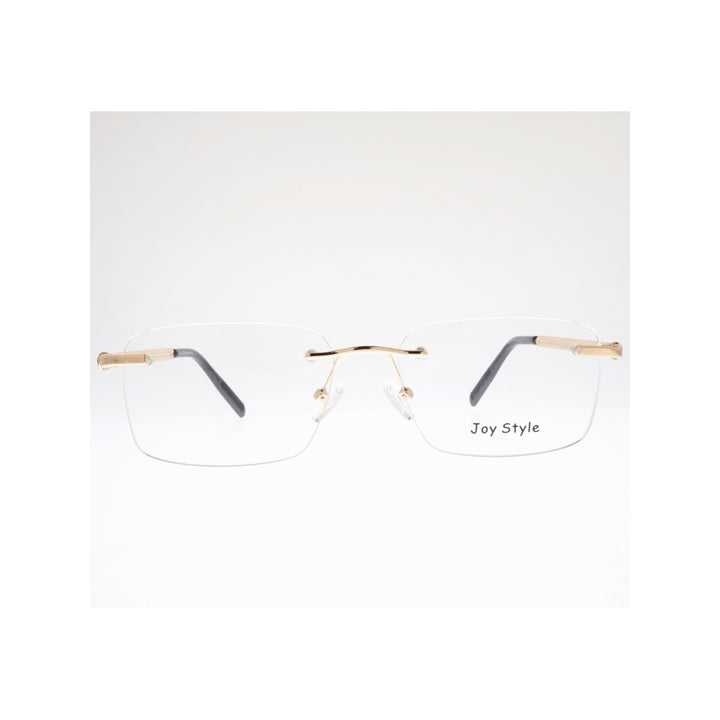 Joy Style For Unisex Eyeglasses Rimless Square Shape Size 56 Old0168mc2 Black Gold