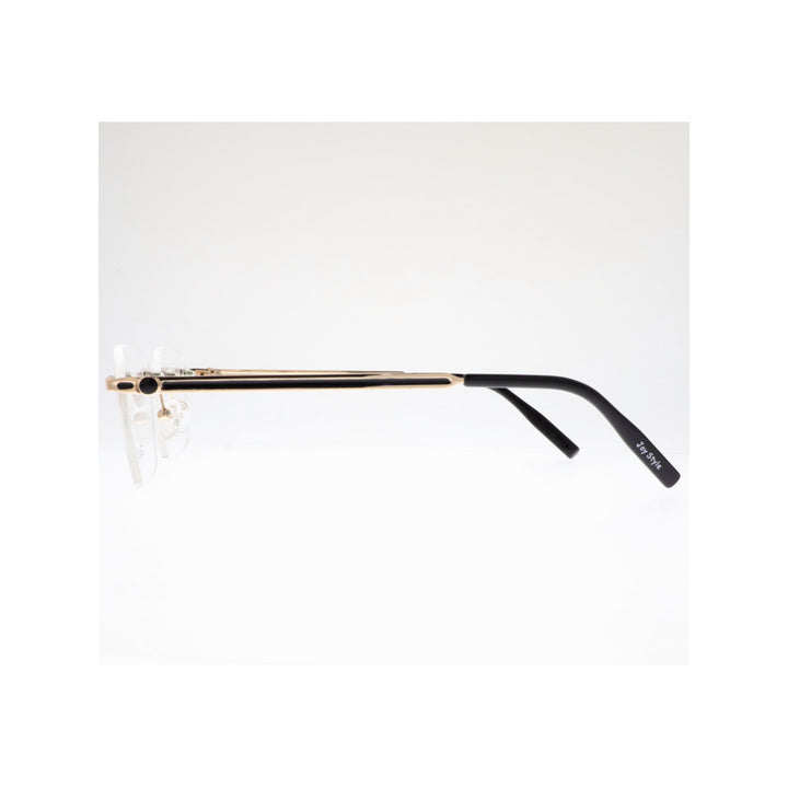 Joy Style For Unisex Eyeglasses Rimless Square Shape Size 56 Old0168mc2 Black Gold