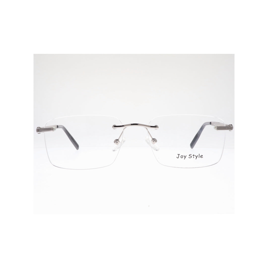 Joy Style For Unisex Eyeglasses Rimless Square Shape Size 56 Old0168mc4 Silver