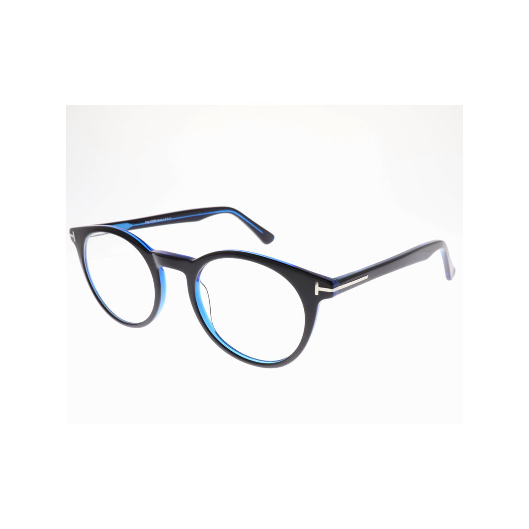 Joy Style For Unisex Eyeglasses Round Shape 50 Ft5753c123 Black Blue