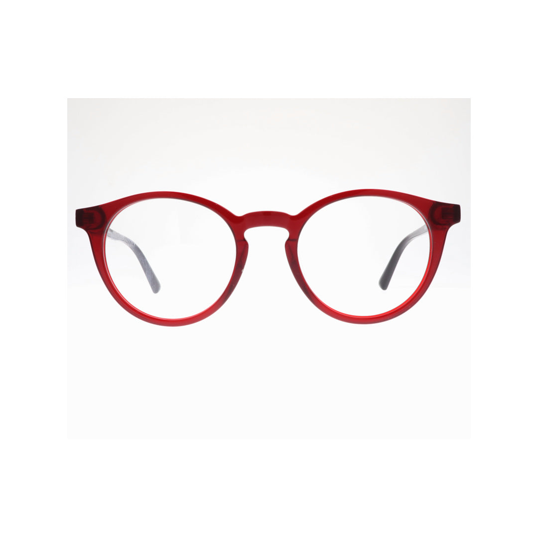Joy Style For Unisex Eyeglasses Round Shape 51 Rda10042c3 Red Black