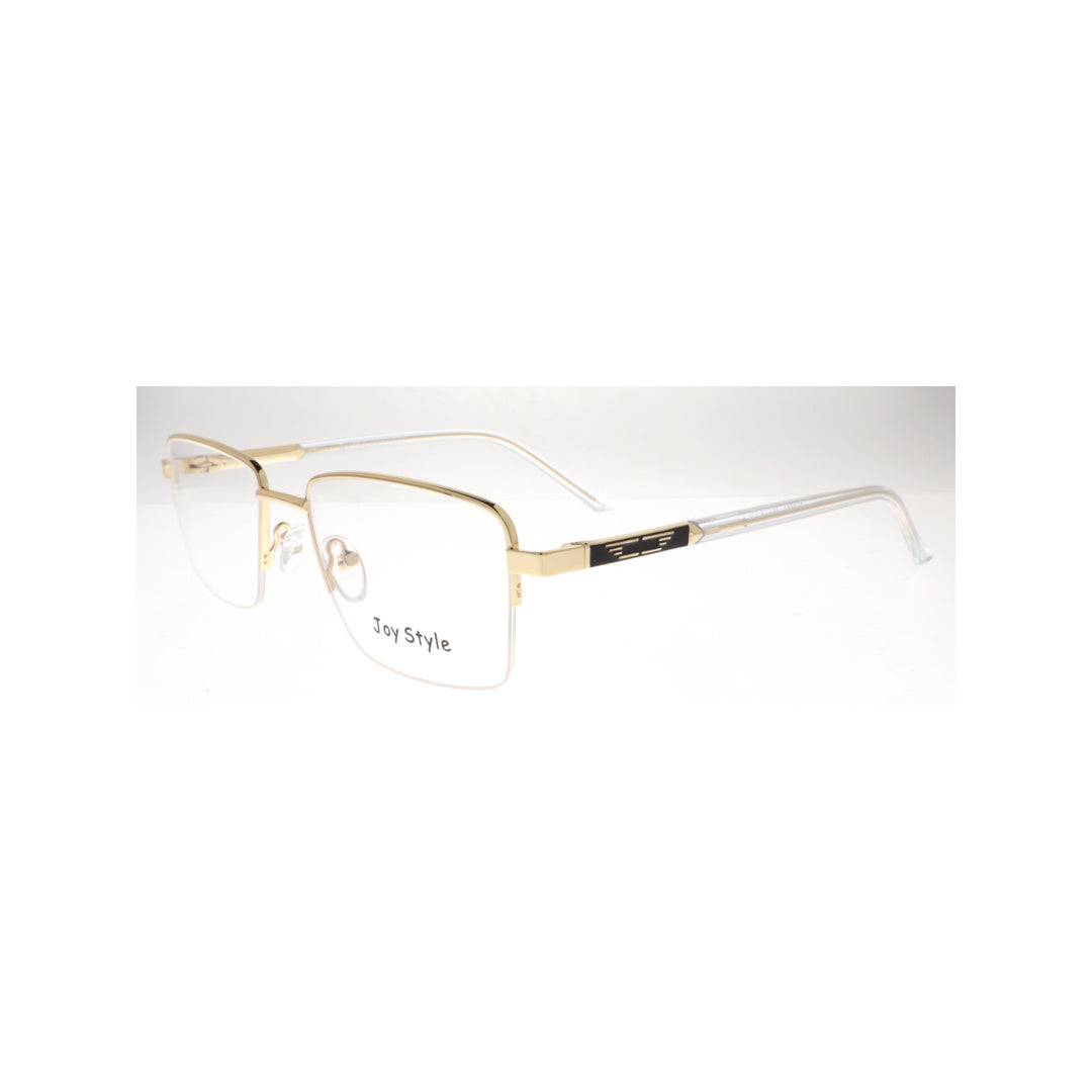 Joy Style For Unisex Eyeglasses Semi-Rimless Square Shape Size 53 8881c1 Gold