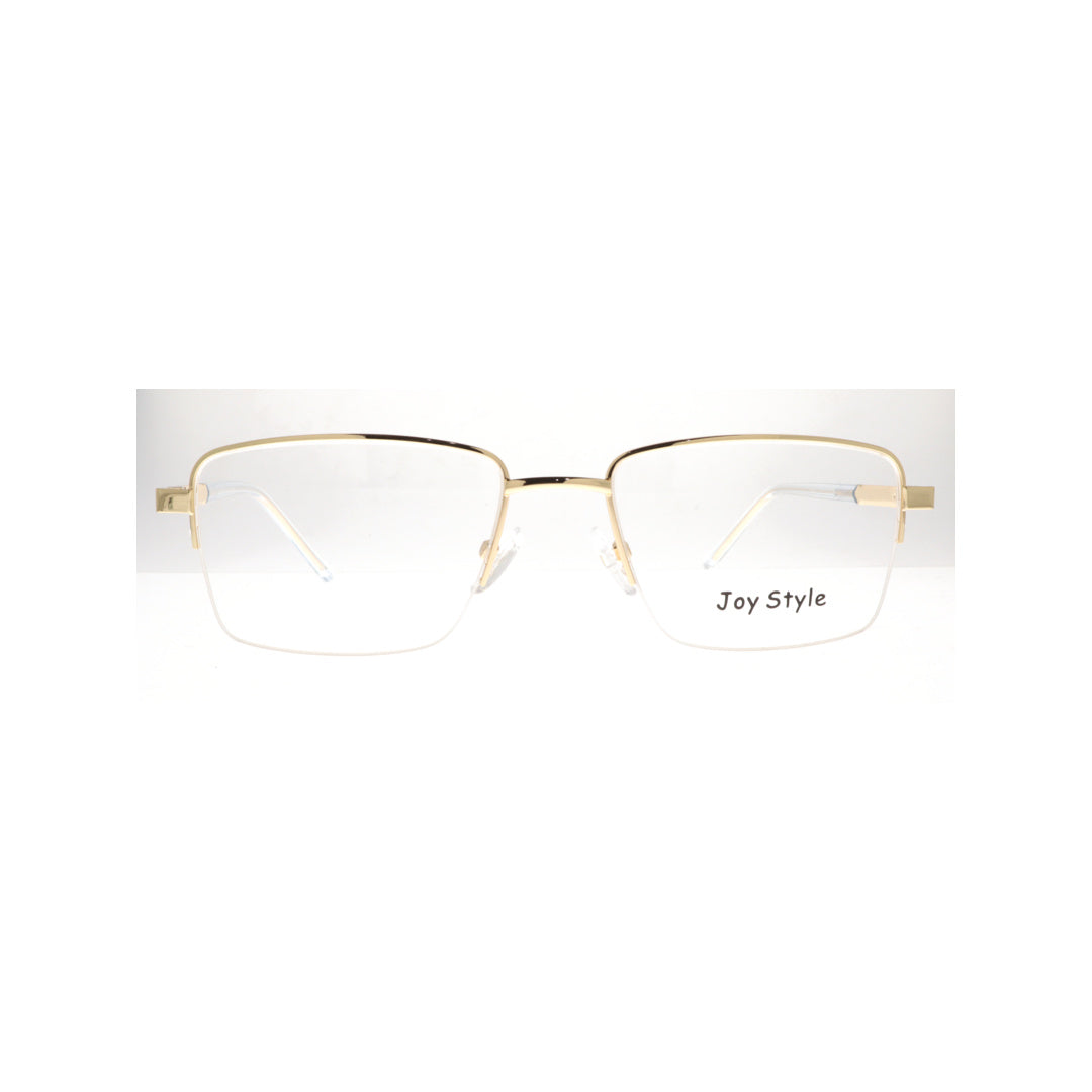 Joy Style For Unisex Eyeglasses Semi-Rimless Square Shape Size 53 8881c1 Gold