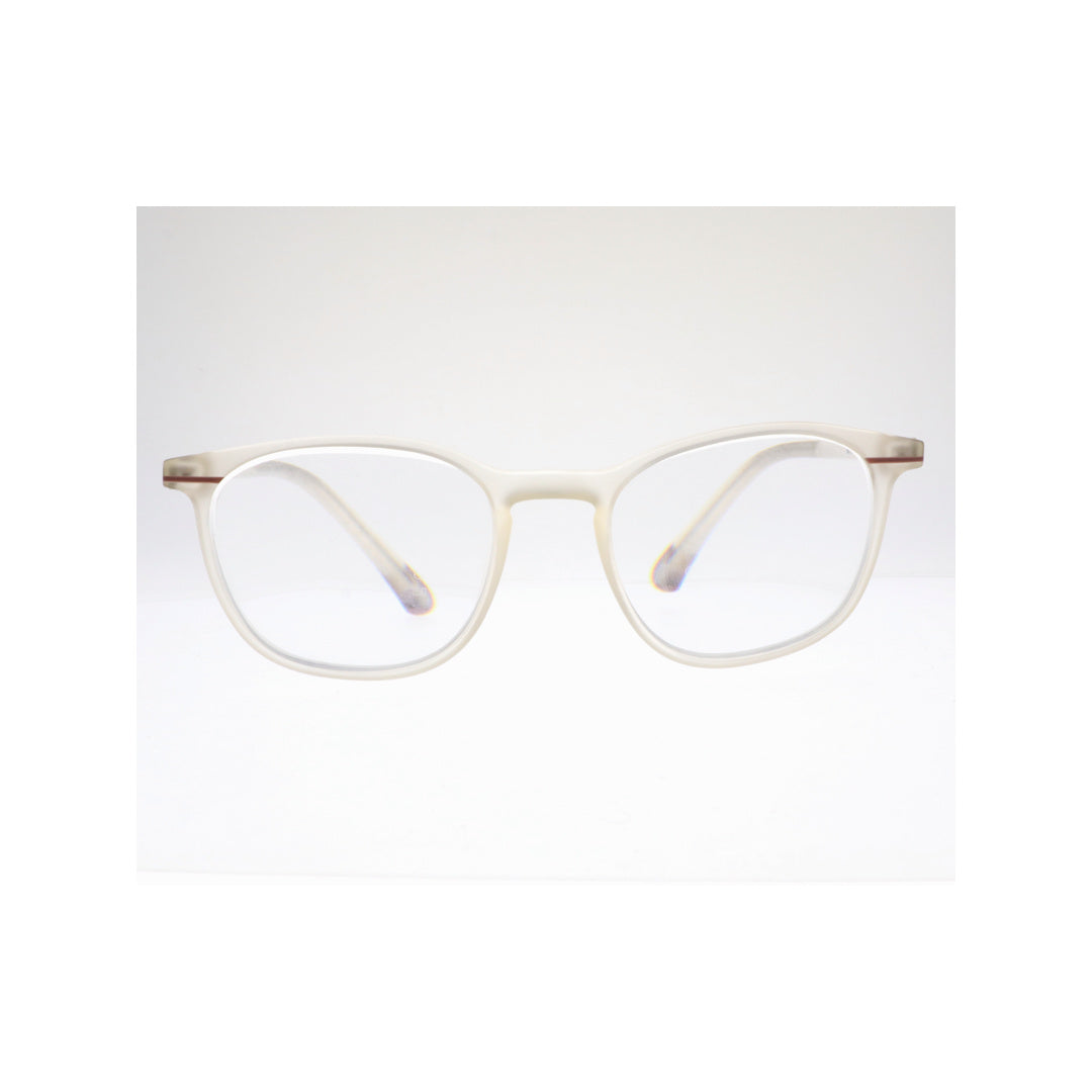 Joy Style For Unisex Eyeglasses Semi Round Shape 47 Mh01-01c41 Clear White