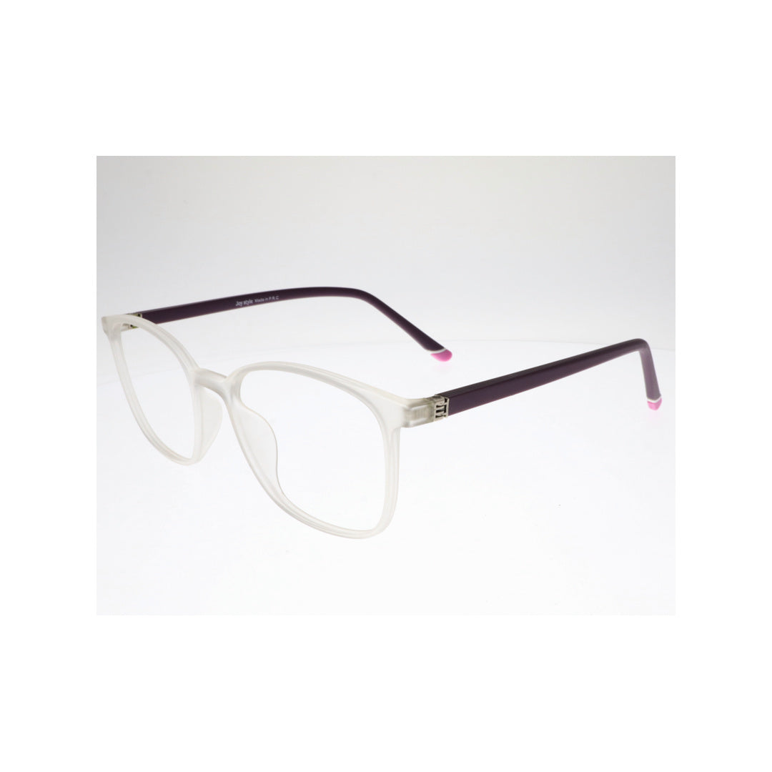 Joy Style For Unisex Eyeglasses Square Shape Size 49 Fd05-10c8 Clear White Violet
