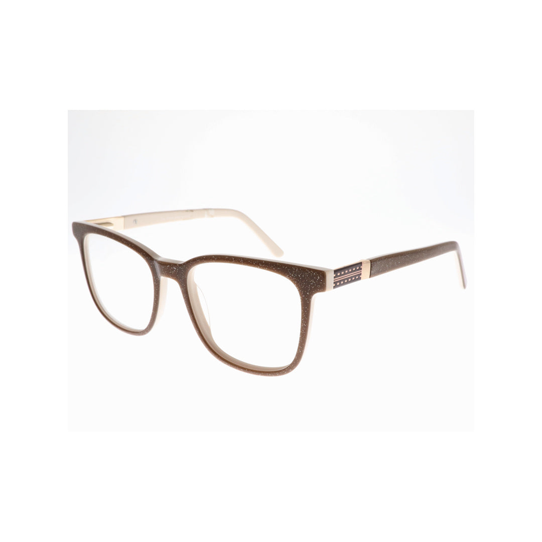 Joy Style For Unisex Eyeglasses Square Shape Size 51 Ch8008c6 Brown Beige
