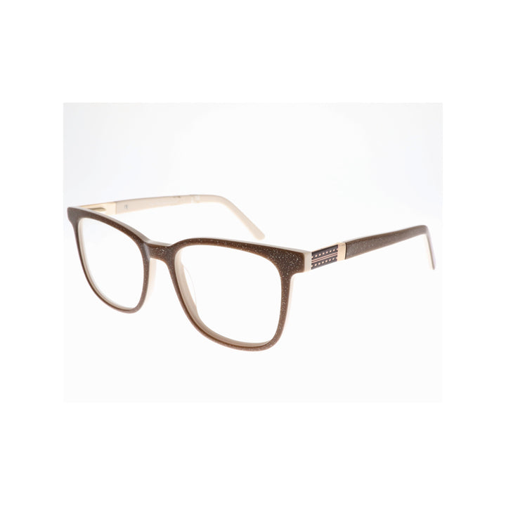 Joy Style For Unisex Eyeglasses Square Shape Size 51 Ch8008c6 Brown Beige