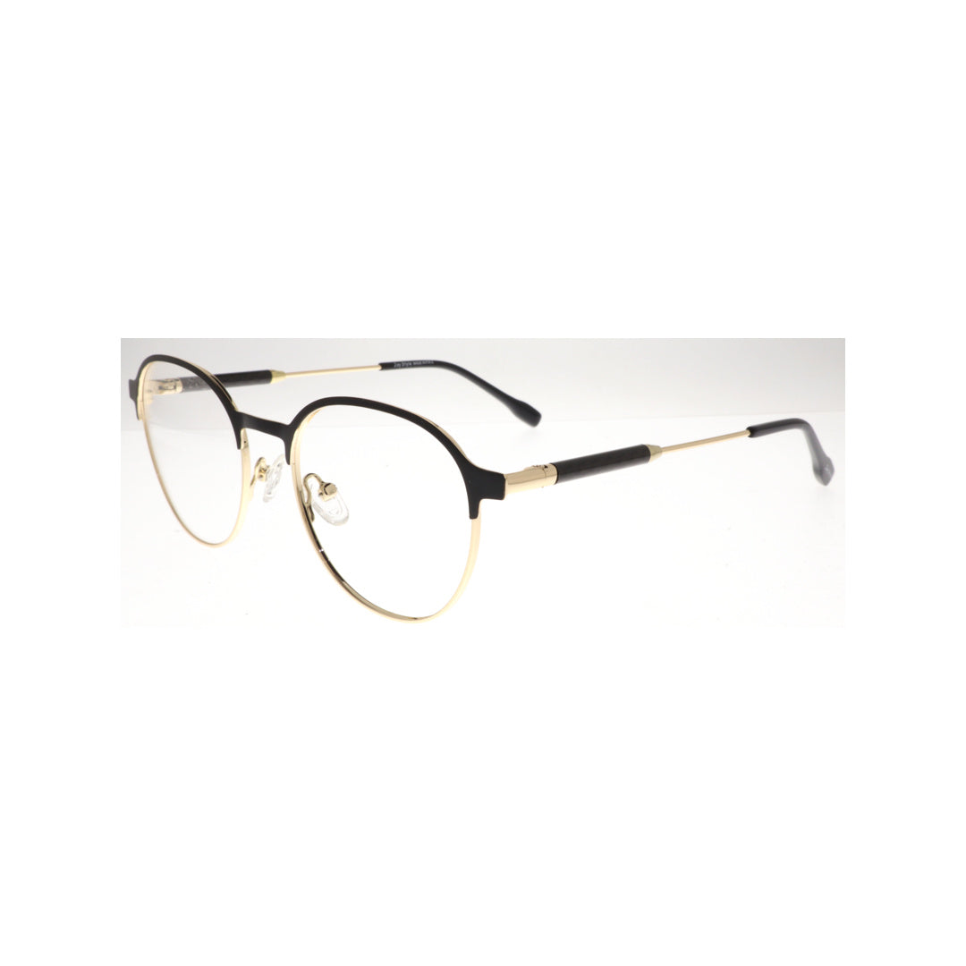 Joy Style For Unisex Metal Eyeglasses Round Shape Size 49 5404c1 Black Gold