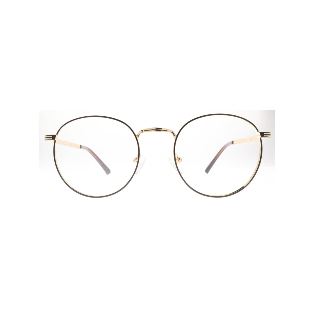 Joy Style For Unisex Metal Eyeglasses Round Shape Size 49 8400c6 Gold Black