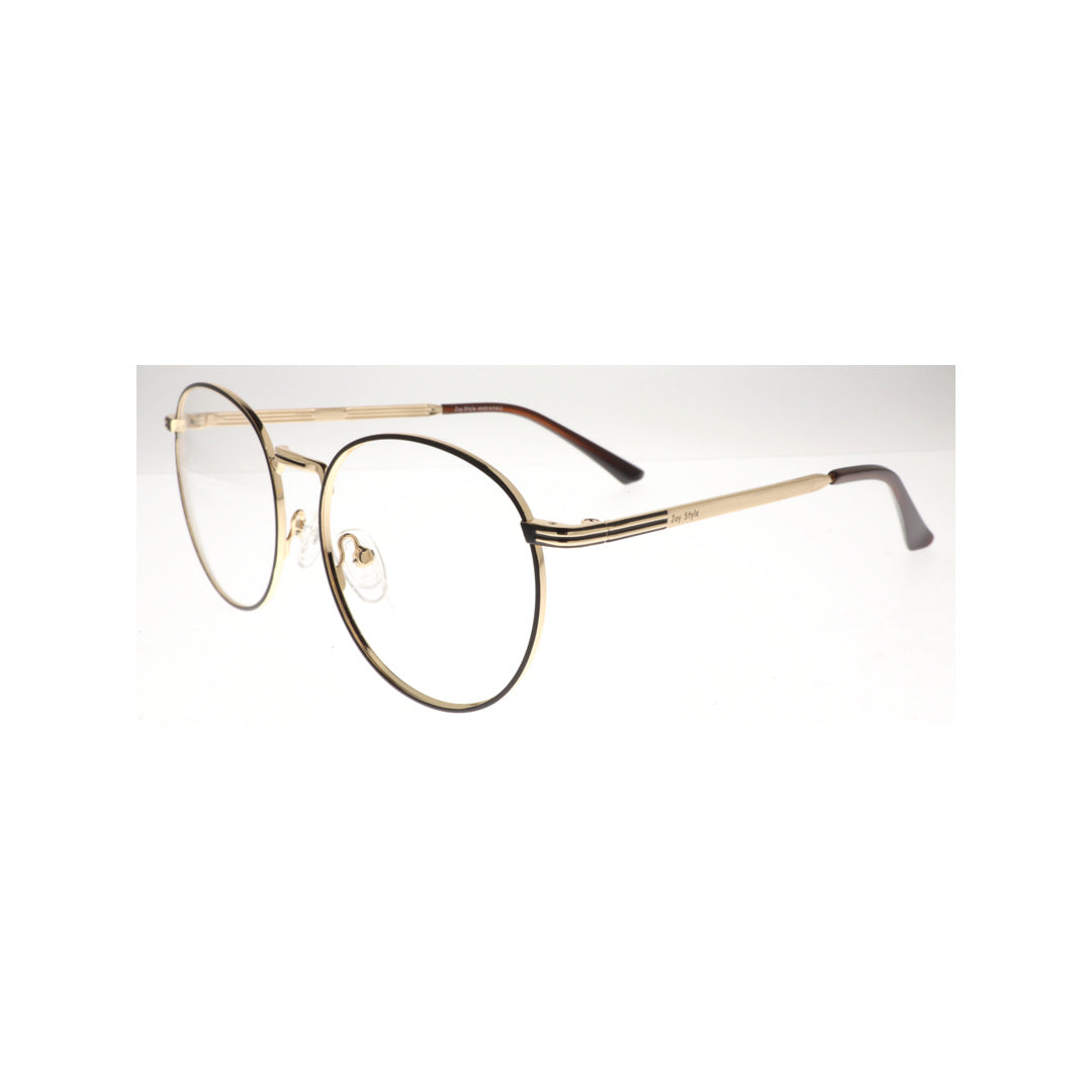 Joy Style For Unisex Metal Eyeglasses Round Shape Size 49 8400c6 Gold Black