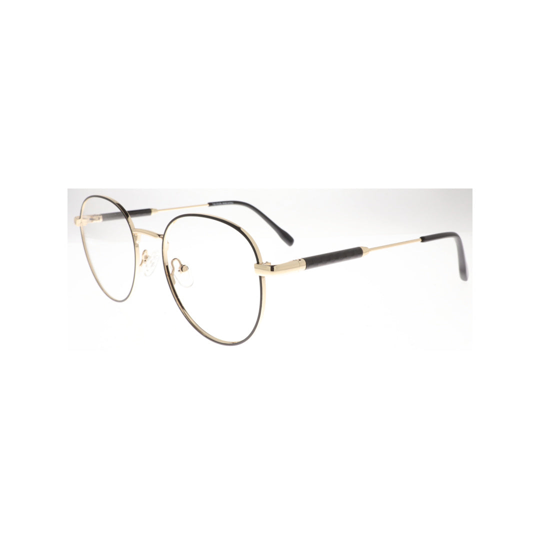 Joy Style For Unisex Metal Eyeglasses Round Shape Size 52 5402c1 Black Gold