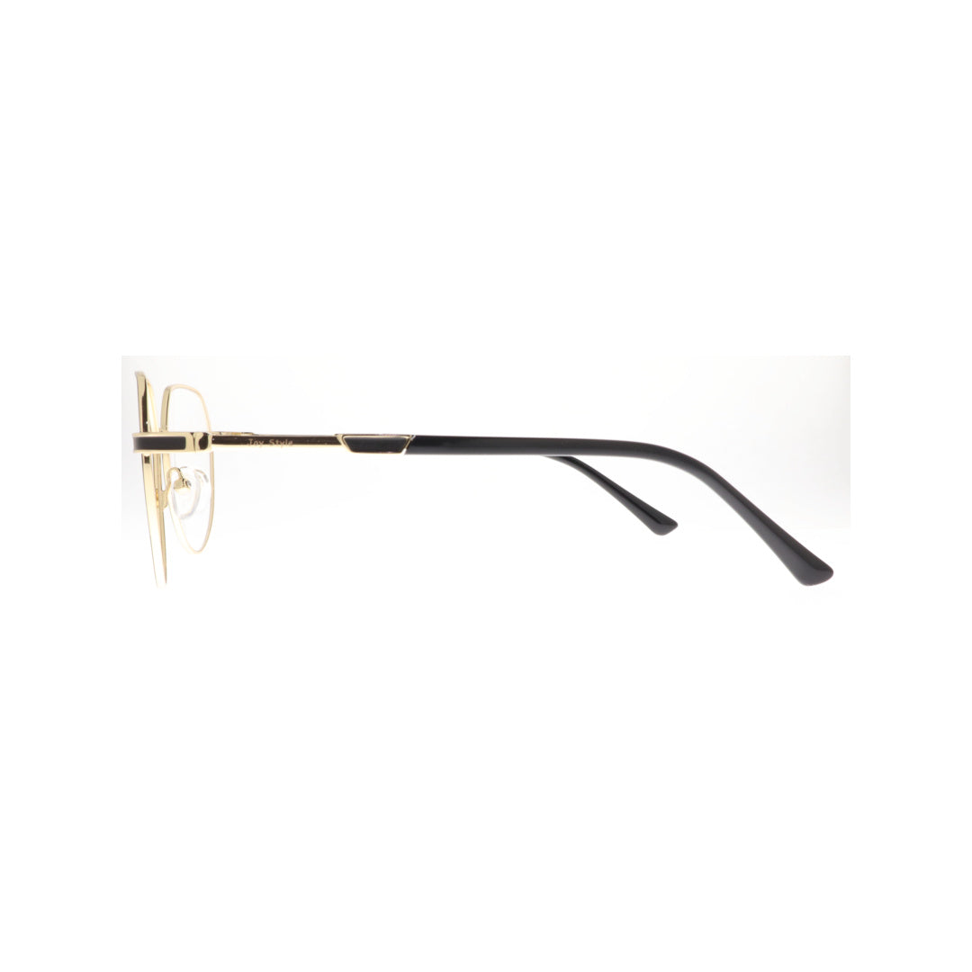 Joy Style For Unisex Metal Eyeglasses Round Shape Size 52 8875c6 Black Gold