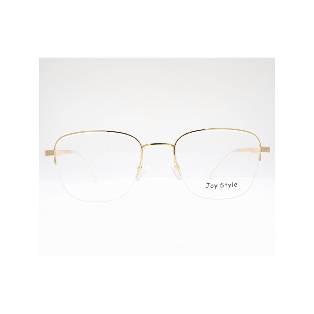 Joy Style For Unisex Metal Eyeglasses Semi-Rimless Square Shape Size 52 Ch8839c1 Gold
