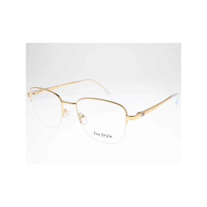 Joy Style For Unisex Metal Eyeglasses Semi-Rimless Square Shape Size 52 Ch8839c1 Gold