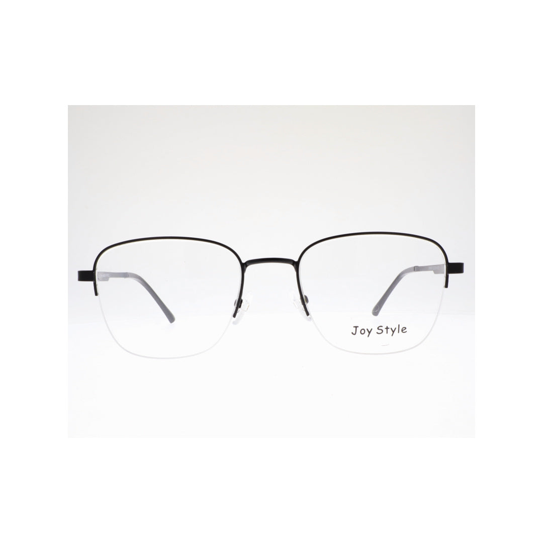 Joy Style For Unisex Metal Eyeglasses Semi-Rimless Square Shape Size 52 Ch8839c5 Matte Black