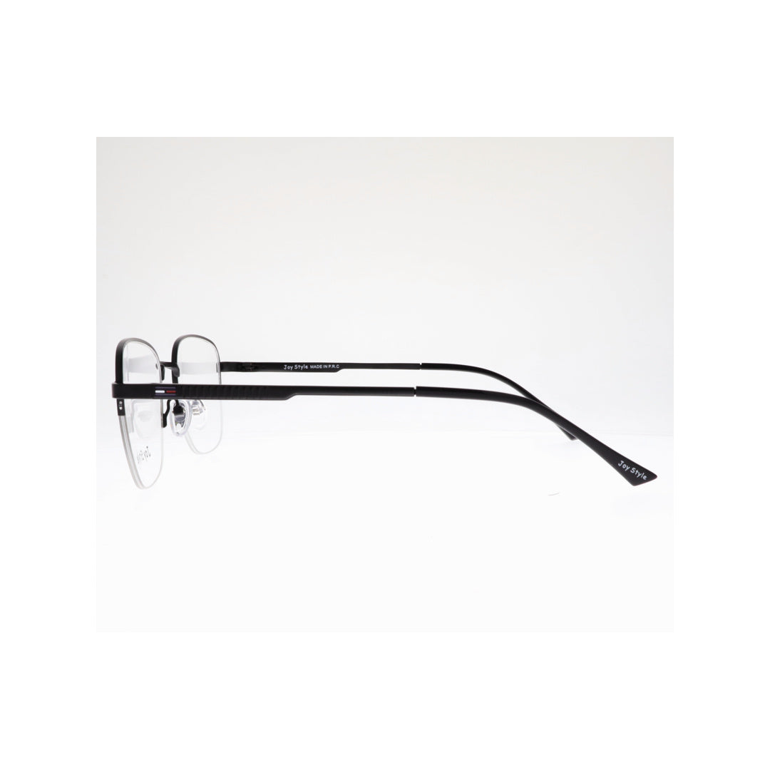 Joy Style For Unisex Metal Eyeglasses Semi-Rimless Square Shape Size 52 Ch8839c5 Matte Black