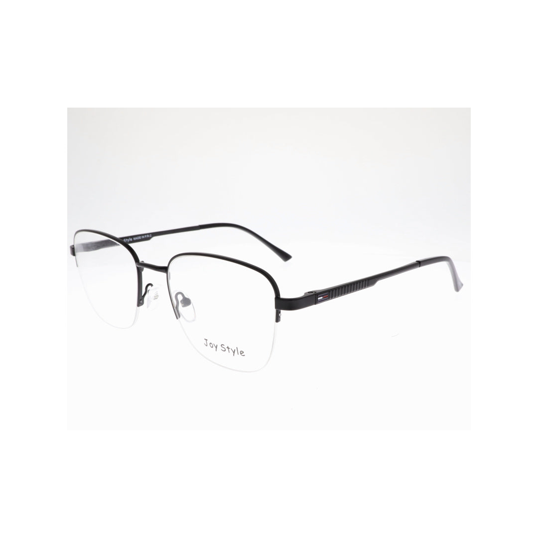 Joy Style For Unisex Metal Eyeglasses Semi-Rimless Square Shape Size 52 Ch8839c5 Matte Black