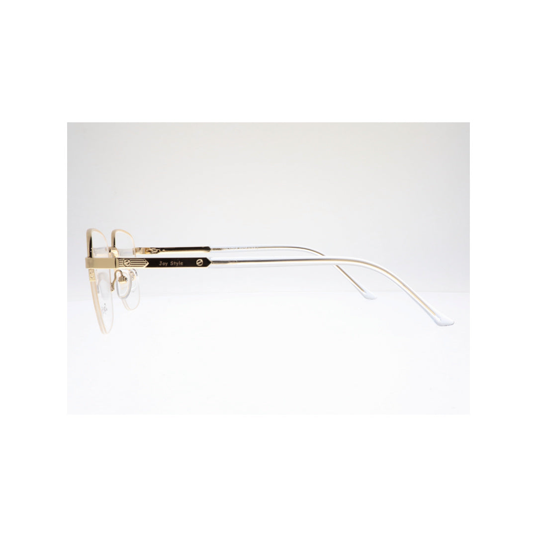 Joy Style For Unisex Metal Eyeglasses Semi-Rimless Square Shape Size 52 Ch8847c1 Gold