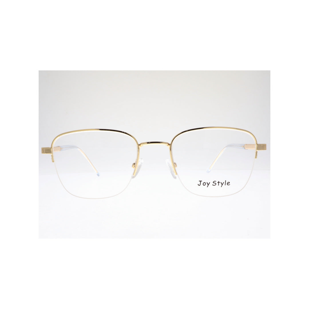 Joy Style For Unisex Metal Eyeglasses Semi-Rimless Square Shape Size 52 Ch8847c1 Gold