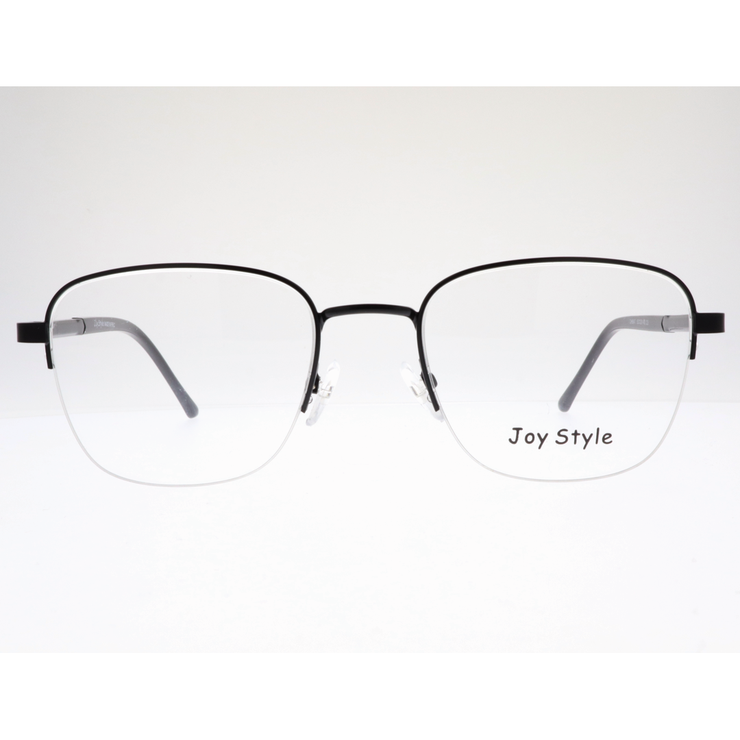 Joy Style For Unisex Metal Eyeglasses Semi-Rimless Square Shape Size 52 Ch8847c5 Matte Black