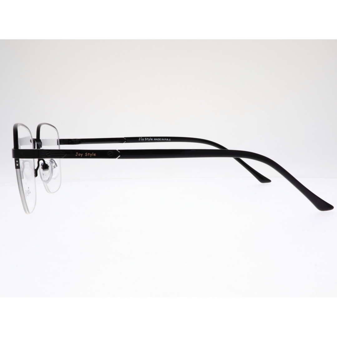 Joy Style For Unisex Metal Eyeglasses Semi-Rimless Square Shape Size 52 Ch8847c5 Matte Black