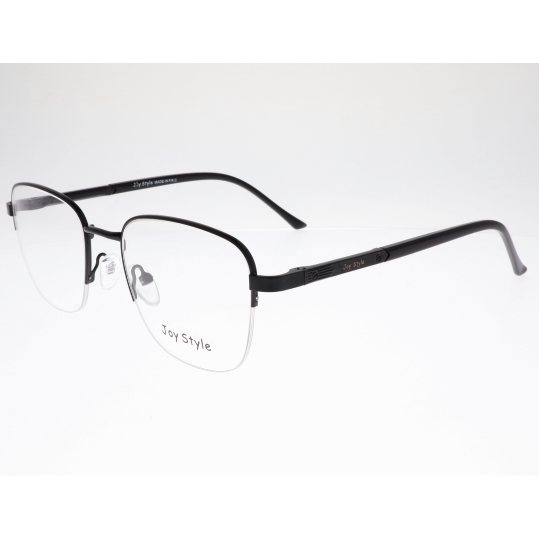 Joy Style For Unisex Metal Eyeglasses Semi-Rimless Square Shape Size 52 Ch8847c5 Matte Black