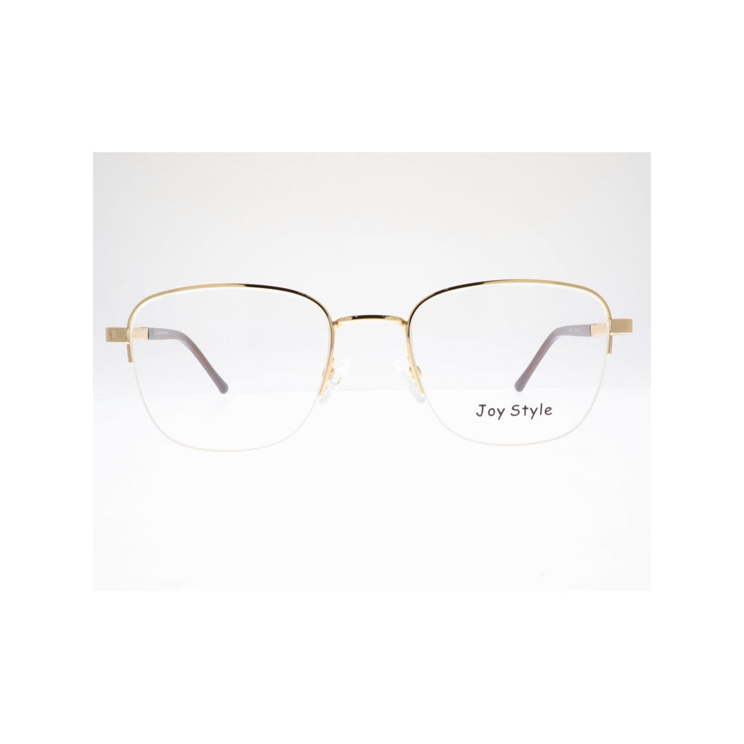 Joy Style For Unisex Metal Eyeglasses Semi-Rimless Square Shape Size 52 Ch8854c1 Gold