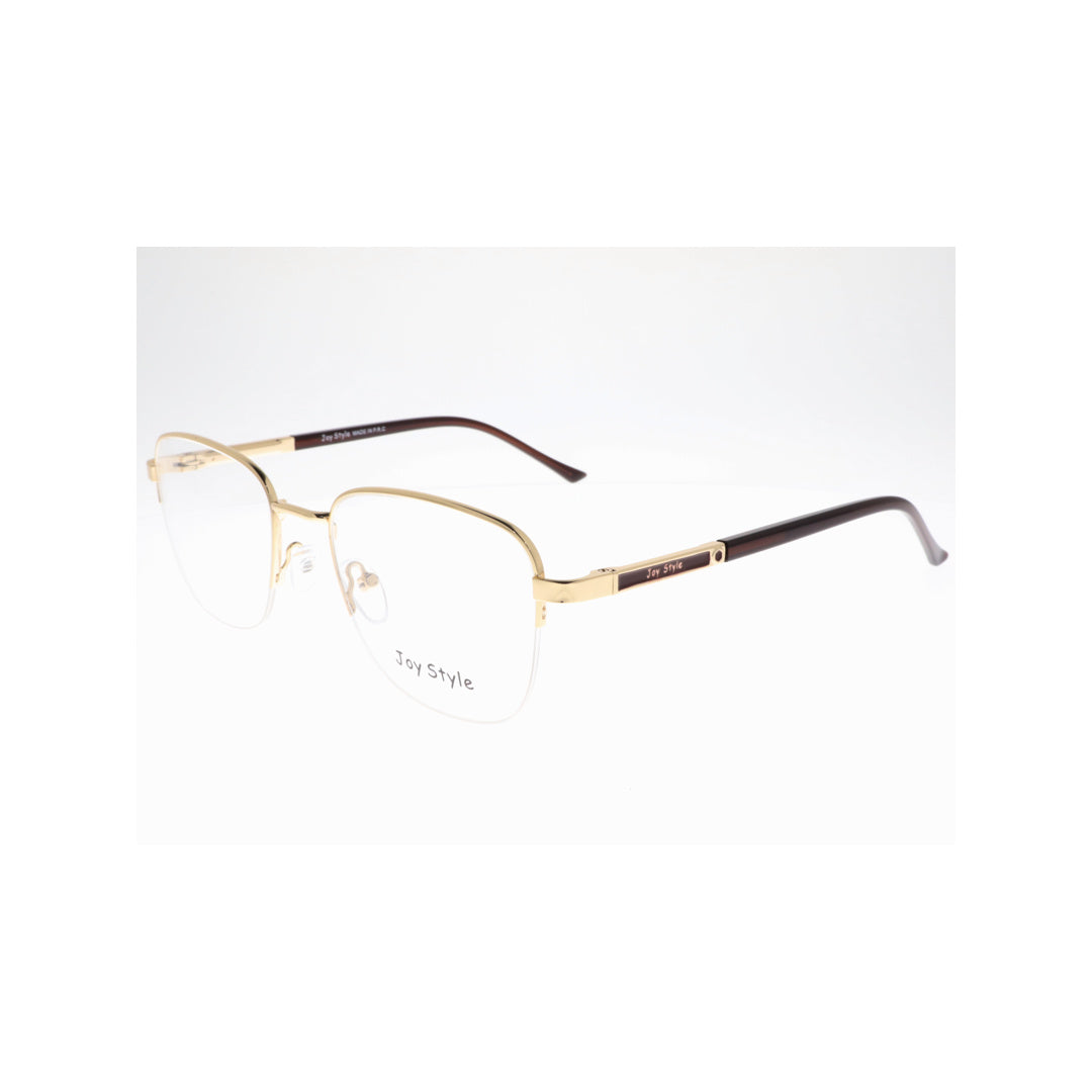 Joy Style For Unisex Metal Eyeglasses Semi-Rimless Square Shape Size 52 Ch8854c1 Gold
