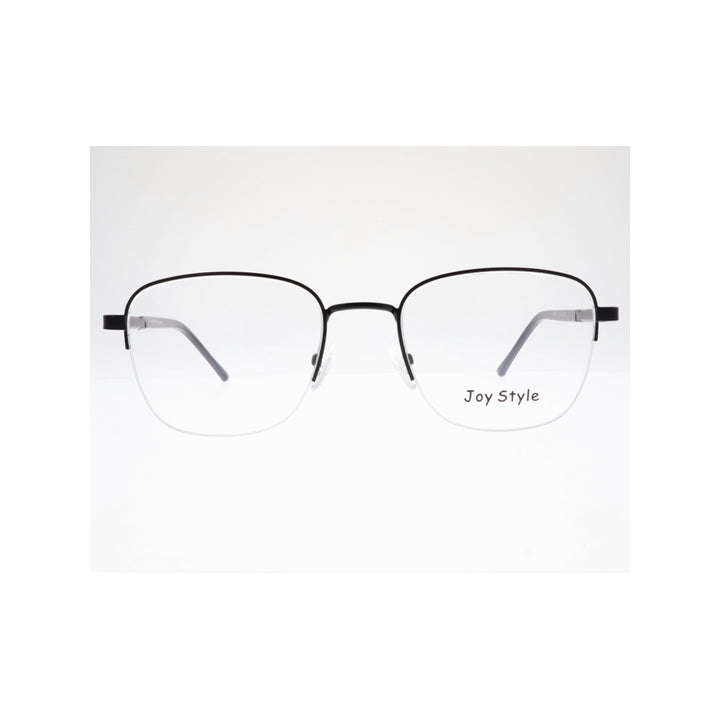 Joy Style For Unisex Metal Eyeglasses Semi-Rimless Square Shape Size 52 Ch8854c5 Matte Black