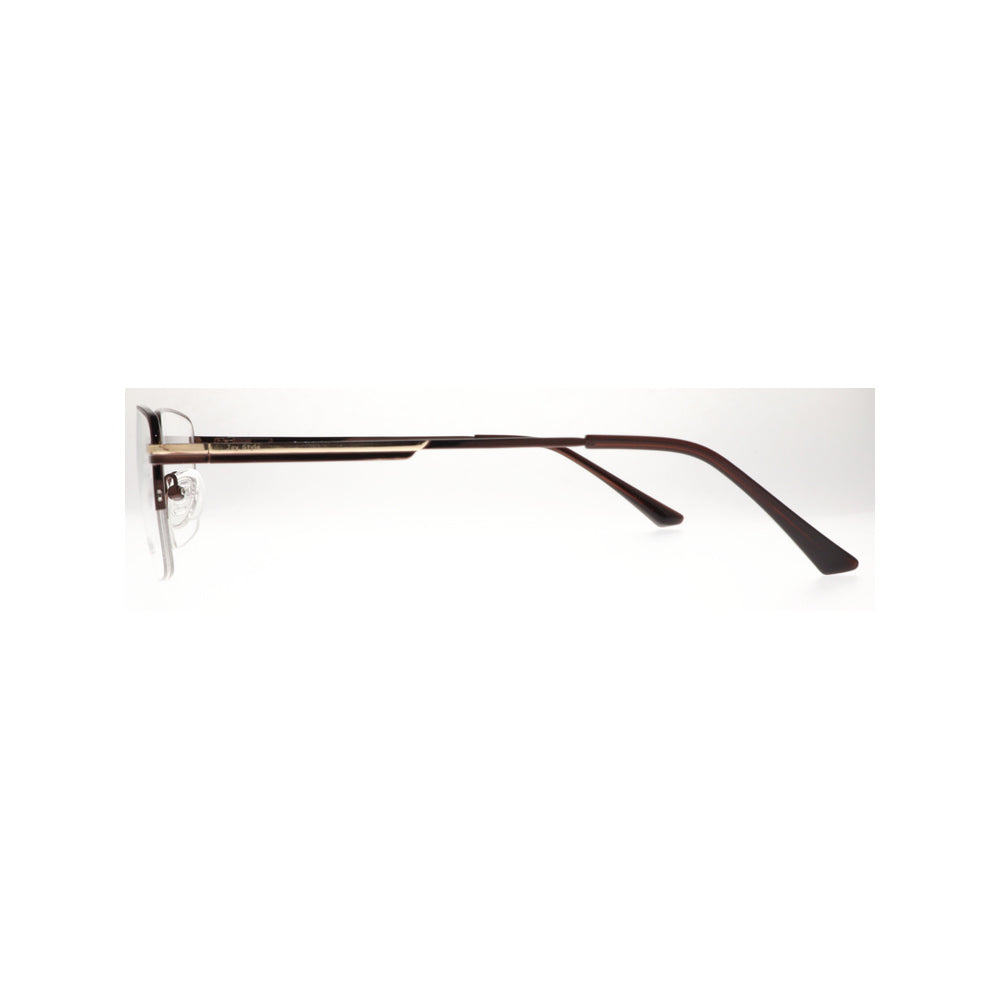 Joy Style For Unisex Metal Eyeglasses Semi-Rimless Square Shape Size 53 8805c3 Brown