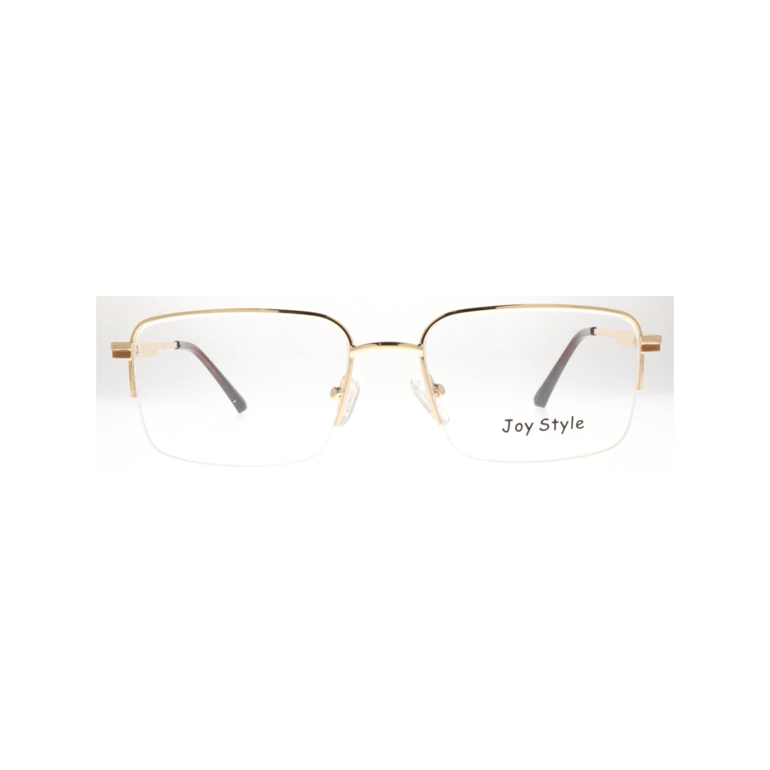 Joy Style For Unisex Metal Eyeglasses Semi-Rimless Square Shape Size 53 8805c5 Gold