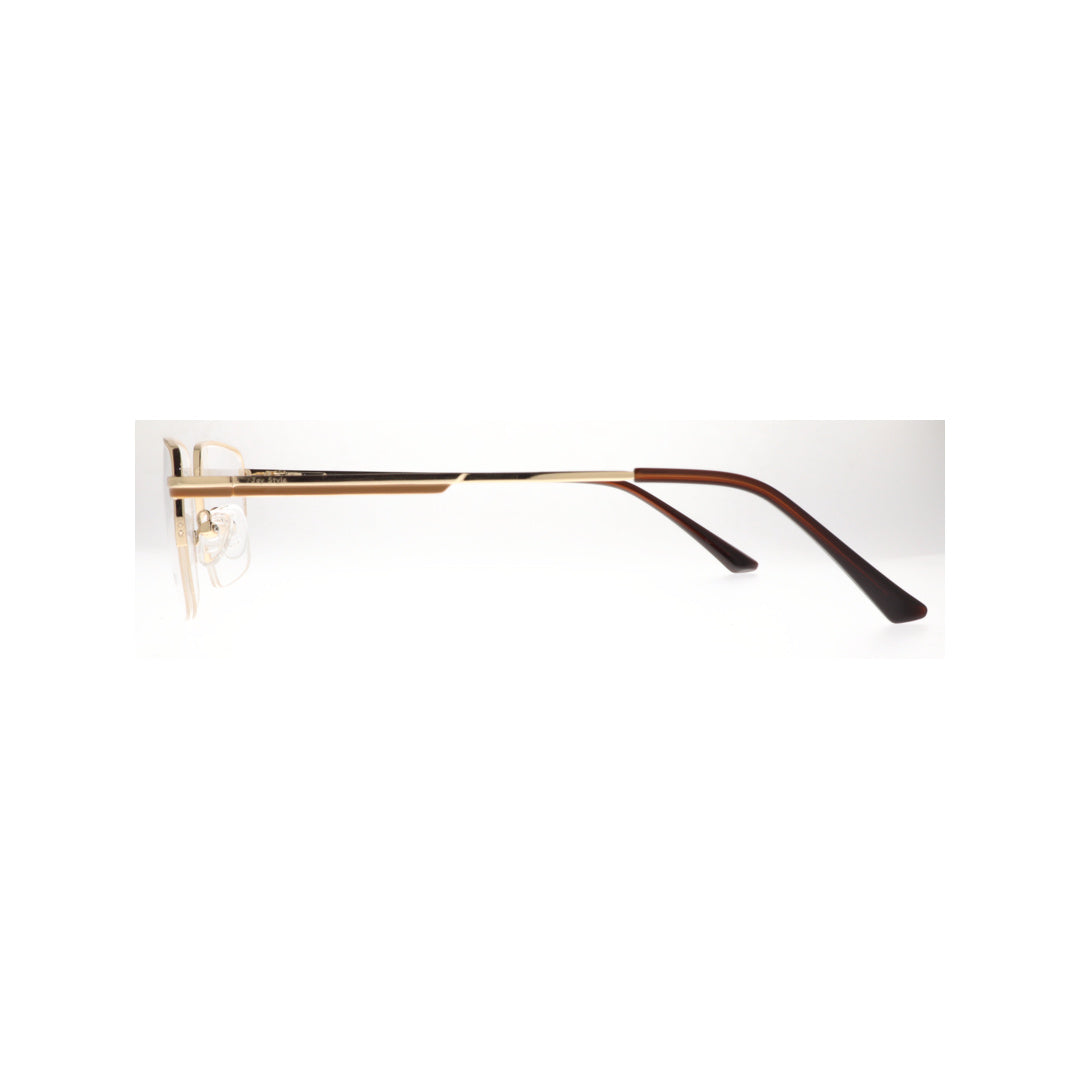 Joy Style For Unisex Metal Eyeglasses Semi-Rimless Square Shape Size 53 8805c5 Gold