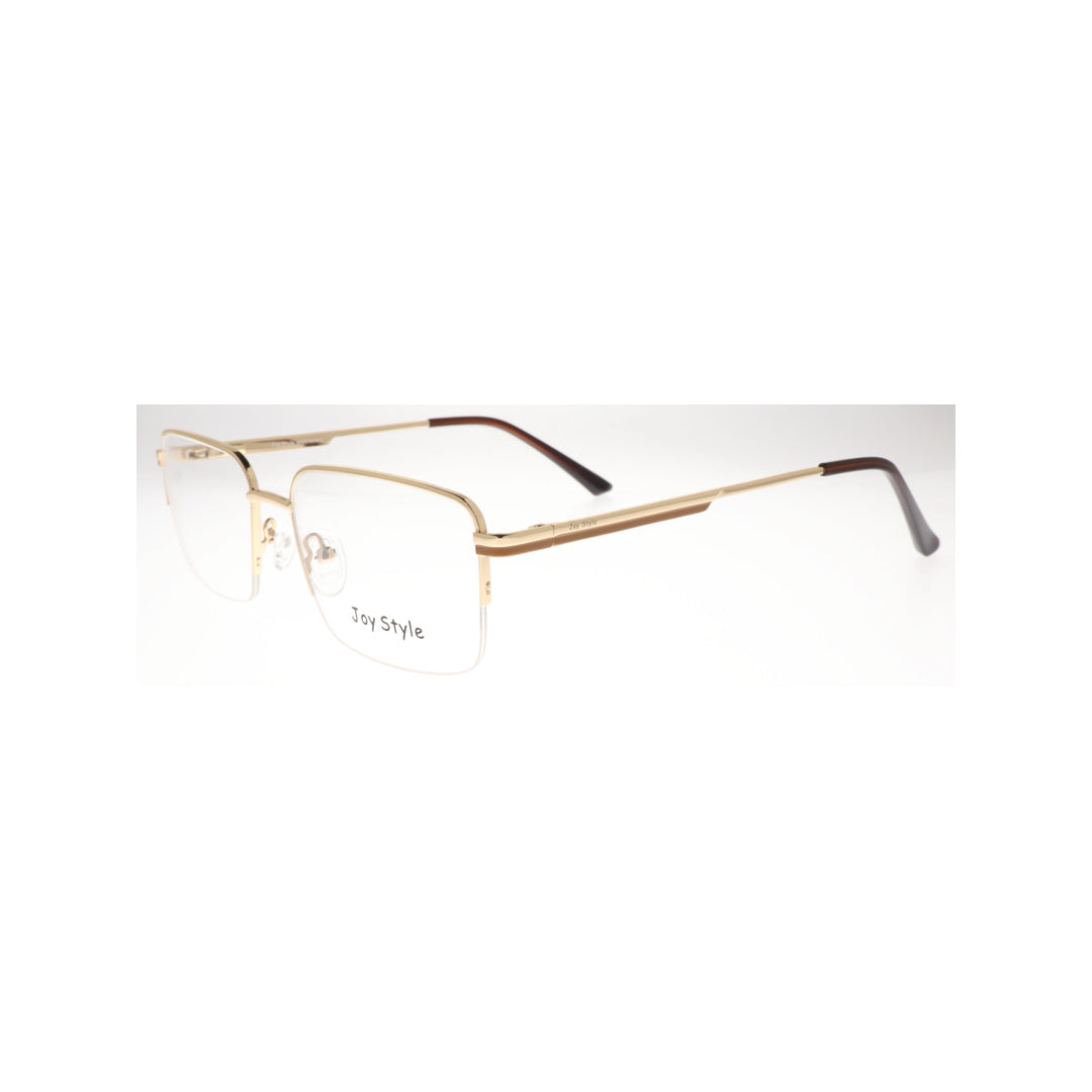 Joy Style For Unisex Metal Eyeglasses Semi-Rimless Square Shape Size 53 8805c5 Gold