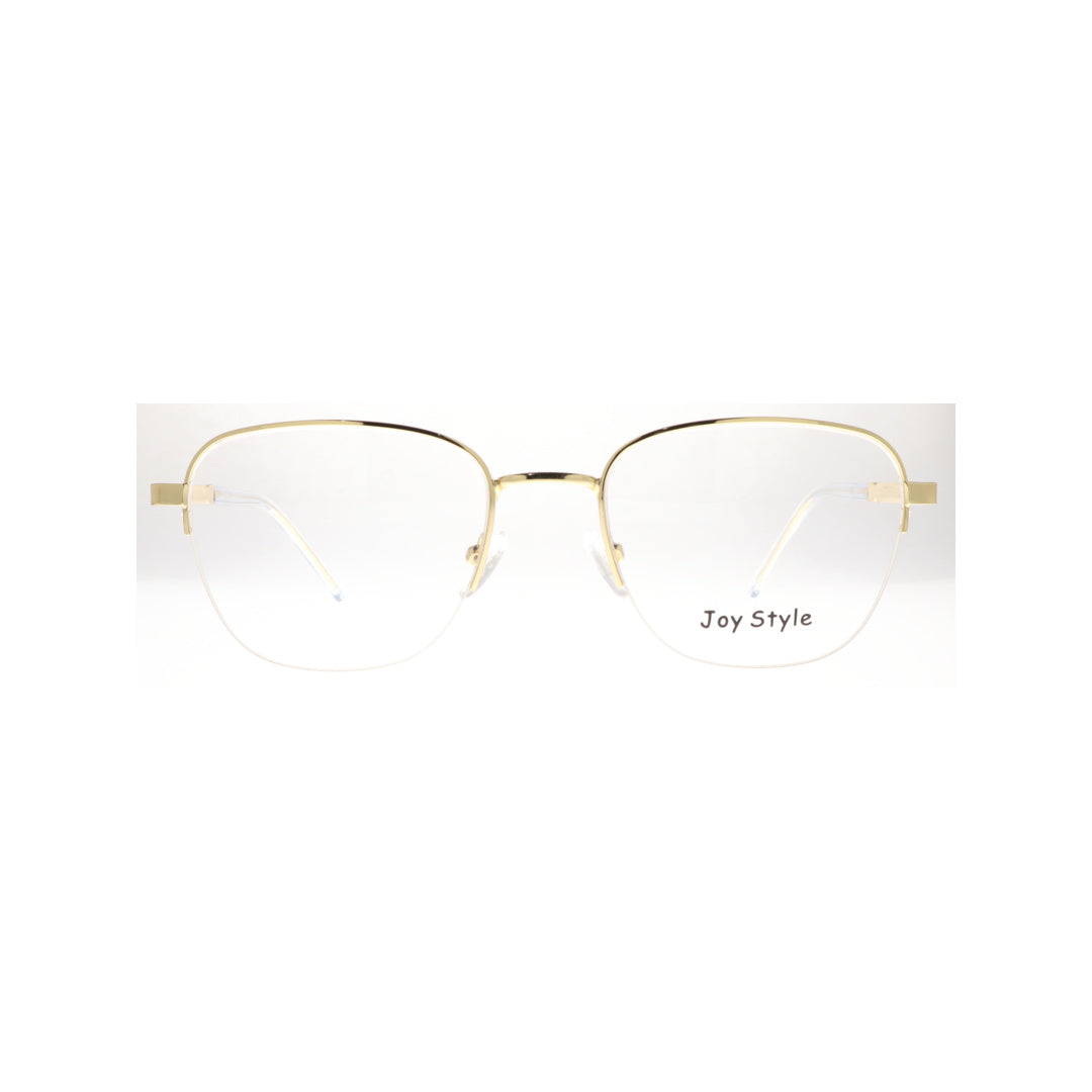 Joy Style For Unisex Metal Eyeglasses Semi-Rimless Square Shape Size 53 8862c1 Gold