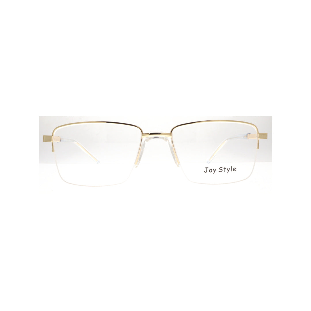 Joy Style For Unisex Metal Eyeglasses Semi-Rimless Square Shape Size 53 8883c1 Gold