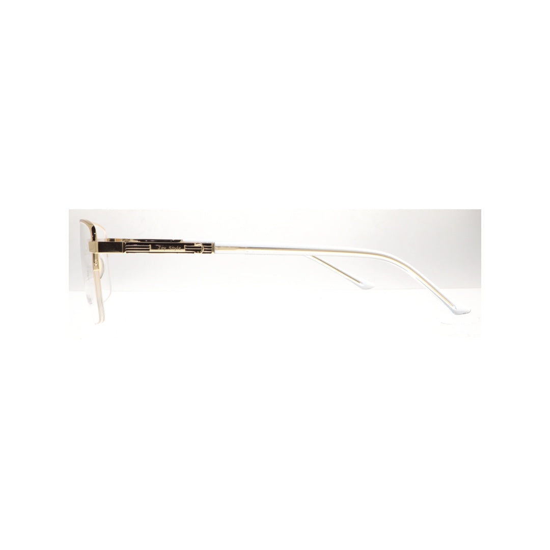 Joy Style For Unisex Metal Eyeglasses Semi-Rimless Square Shape Size 53 8883c1 Gold