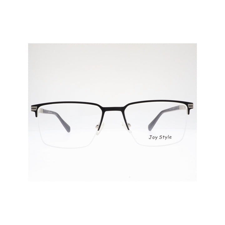 Joy Style For Unisex Metal Eyeglasses Semi-Rimless Square Shape Size 54 Old1081mc1 Matte Black