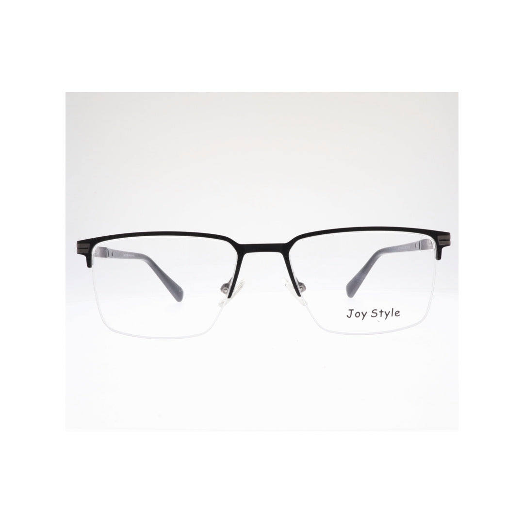Joy Style For Unisex Metal Eyeglasses Semi-Rimless Square Shape Size 54 Old1081mc2 Matte Black