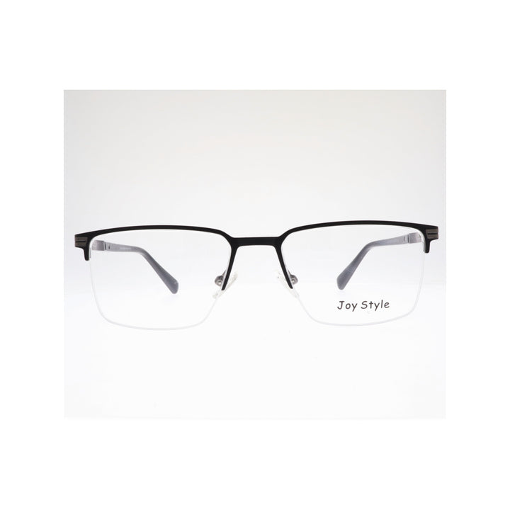 Joy Style For Unisex Metal Eyeglasses Semi-Rimless Square Shape Size 54 Old1081mc2 Matte Black