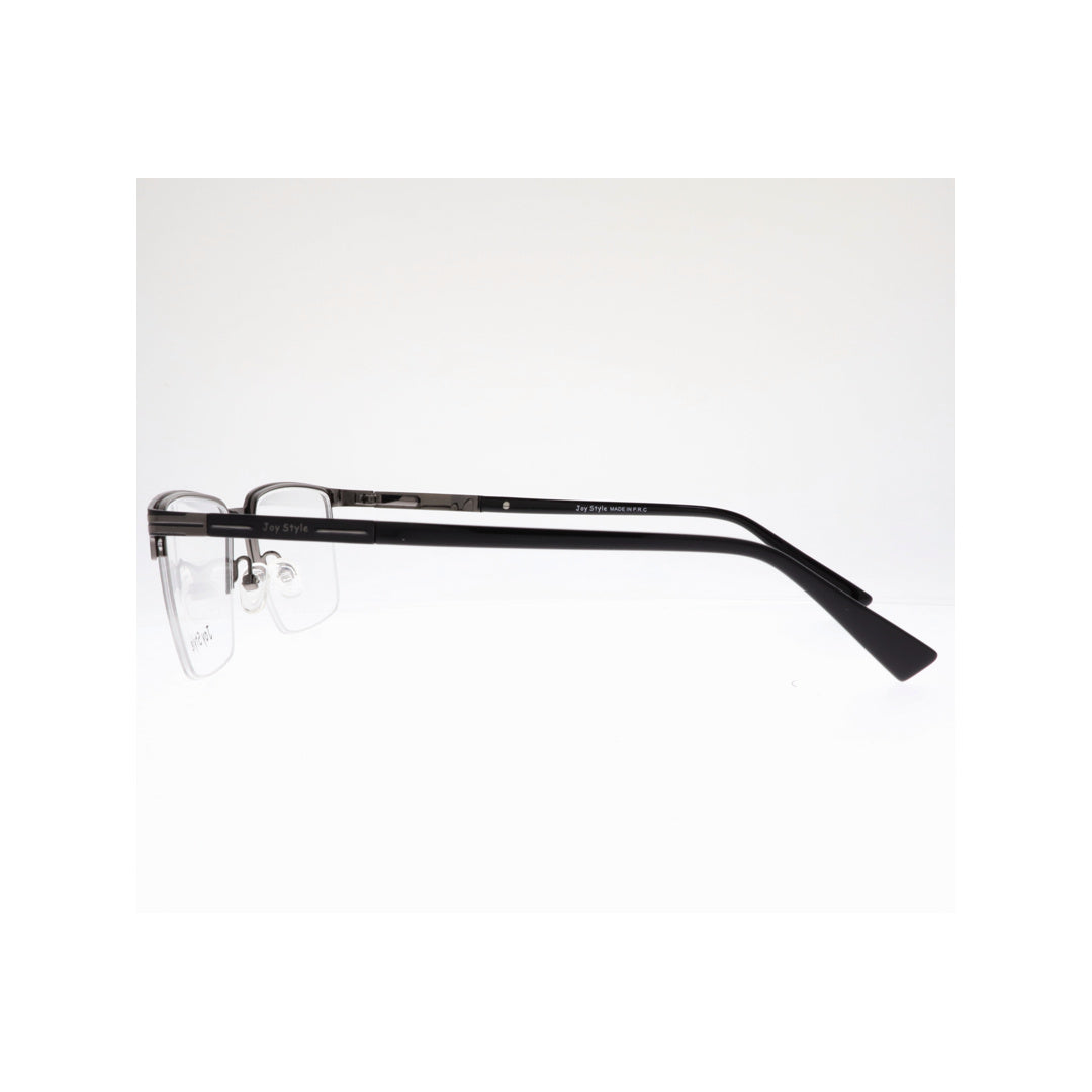 Joy Style For Unisex Metal Eyeglasses Semi-Rimless Square Shape Size 54 Old1081mc2 Matte Black