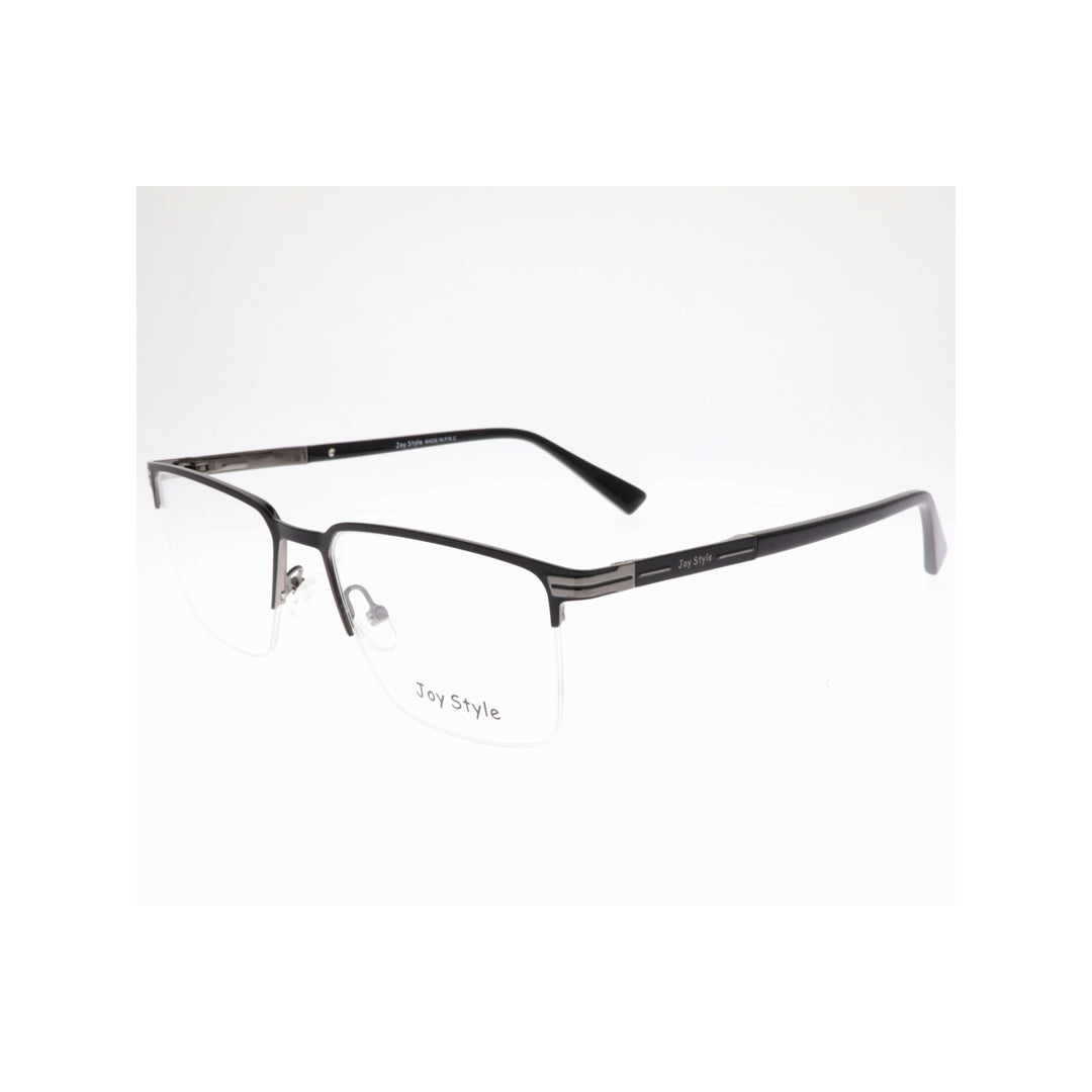 Joy Style For Unisex Metal Eyeglasses Semi-Rimless Square Shape Size 54 Old1081mc2 Matte Black
