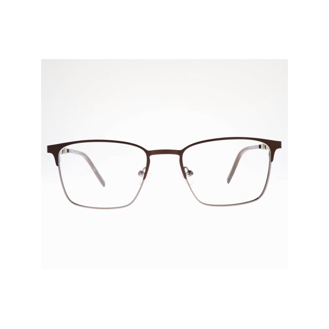 Joy Style For Unisex Metal Eyeglasses Square Shape Size 52 Old587mc5 Brown Gunmetal