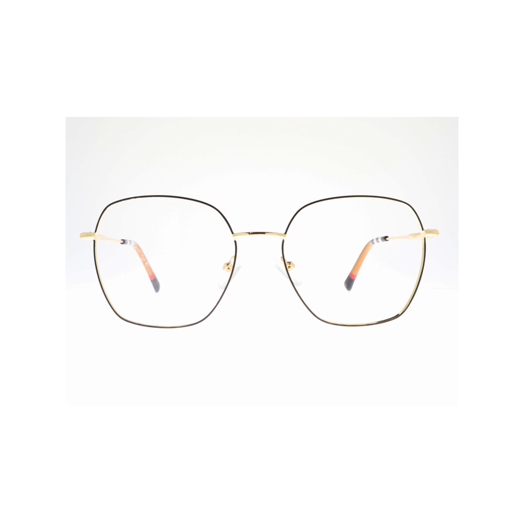 Joy Style For Unisex Metal Eyeglasses Square Shape Size 54 1256c1 Black Gold