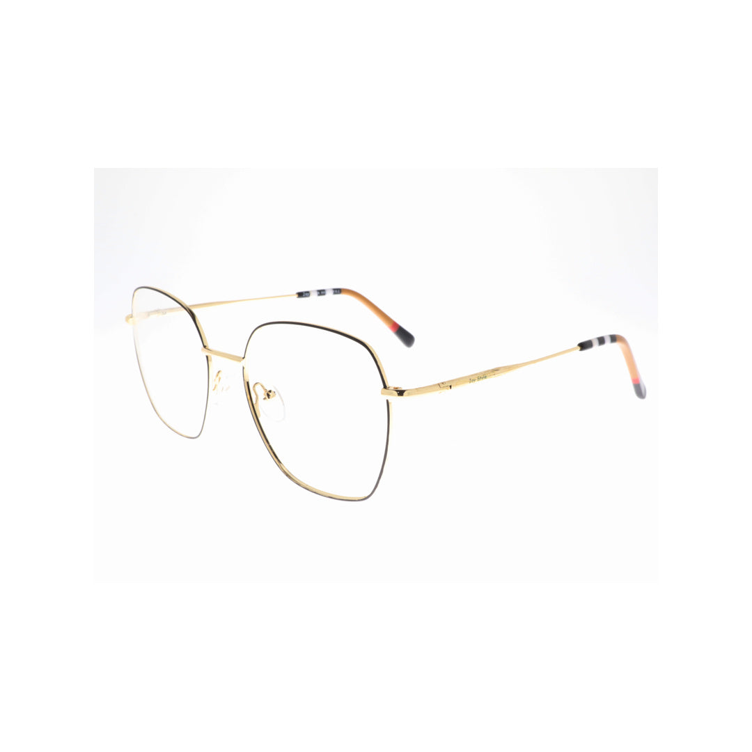 Joy Style For Unisex Metal Eyeglasses Square Shape Size 54 1256c1 Black Gold
