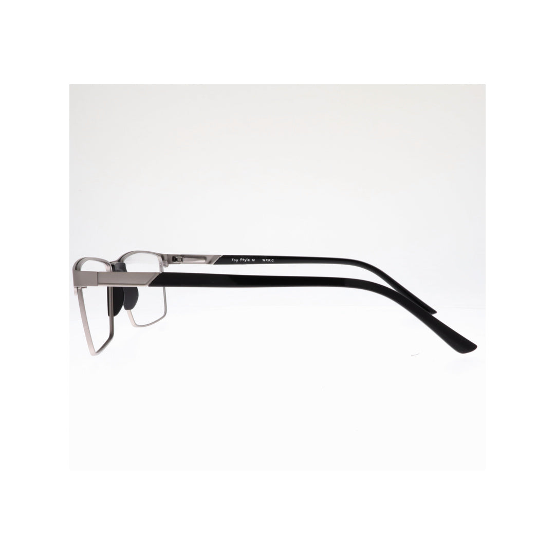 Joy Style For Unisex Metal Eyeglasses Square Shape Size 54 Ca8202m4 Matte Silver
