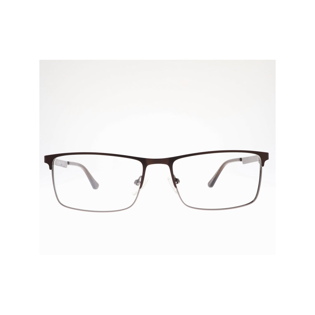 Joy Style For Unisex Metal Eyeglasses Square Shape Size 57 Old6616mc5 Matte Brown